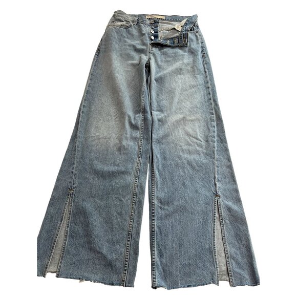 GRLFRND Blue Flare & Wide Leg Jeans - Picture 1 of 8